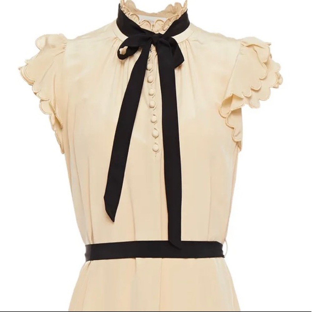 Zimmermann silk scallop sleeveless midi dress